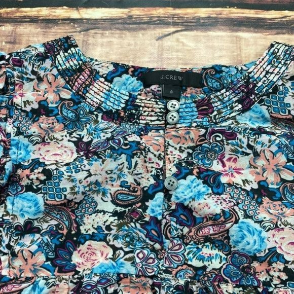 RELISTED J. Crew Floral Ruffle Blouse - Picture 4 of 8